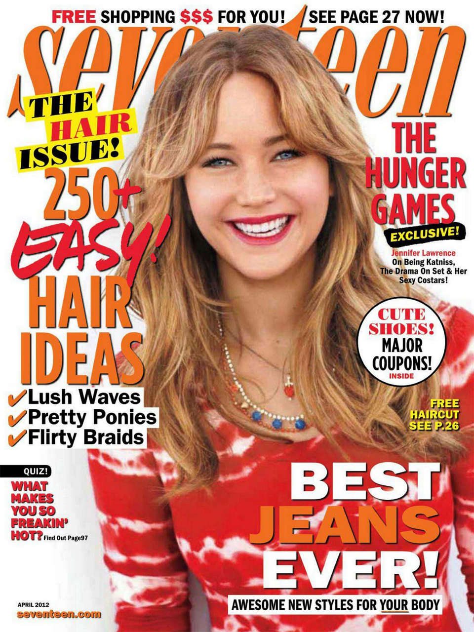 Jennifer Lawrence Seventeen Magazine April 2012 Issue
