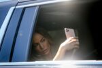 Jennifer Lopez Takes Selfies Before Heading To Studio Los Angeles