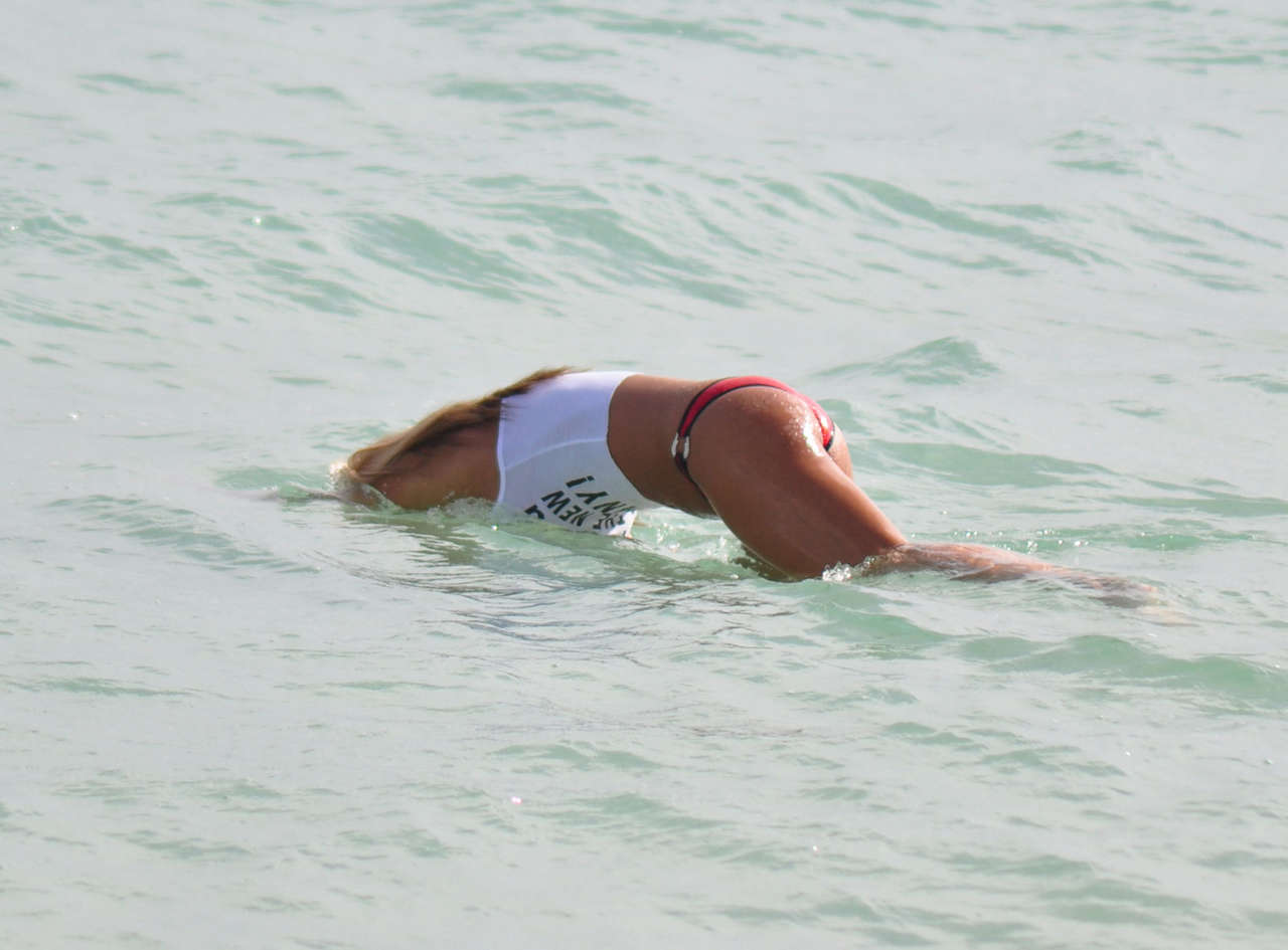 Jennifer Nicole Lee Looks Like Painted Bikini Miami Beach
