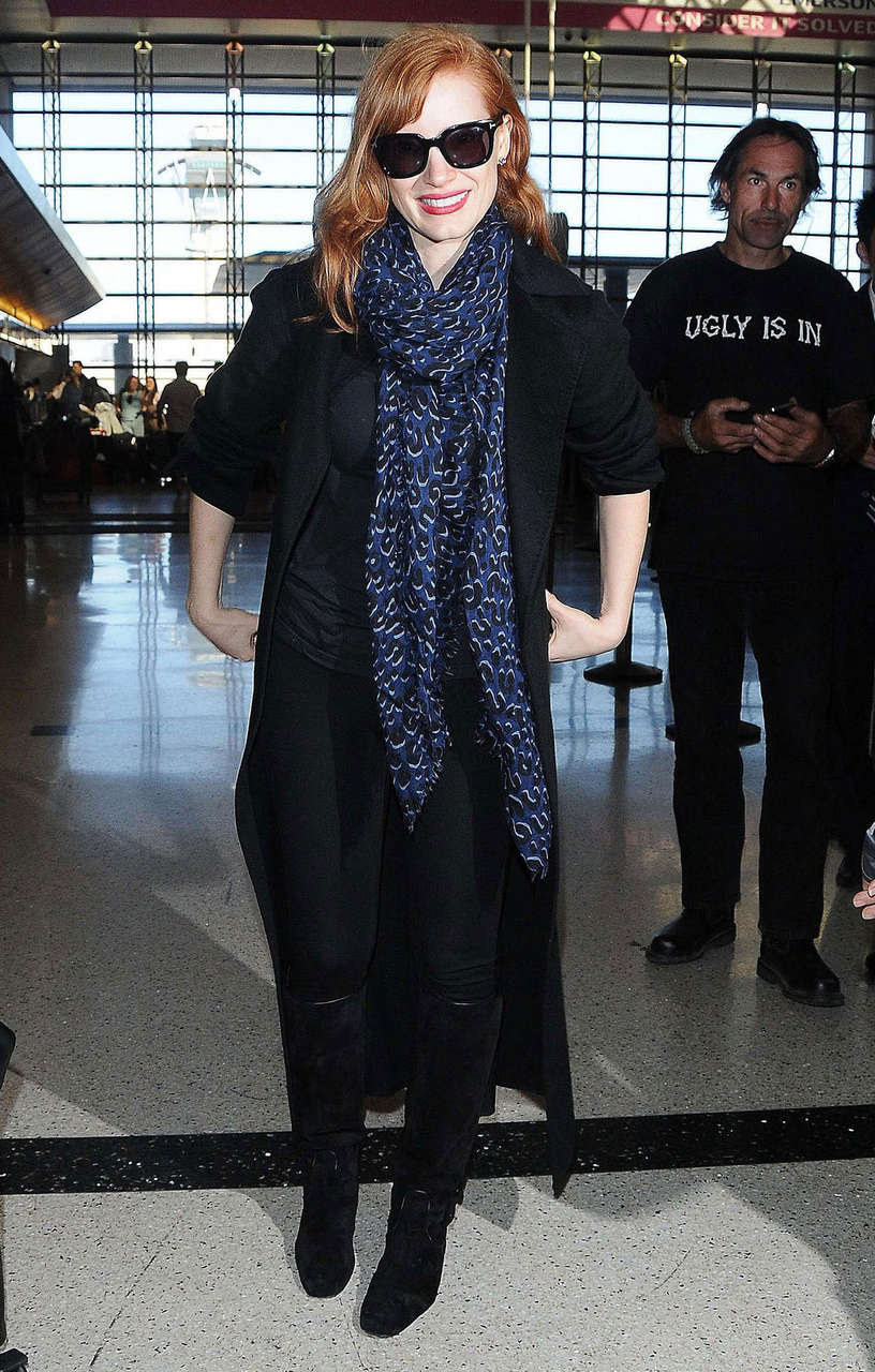Jessica Chastain Arrives Lax Airport Los Angeles