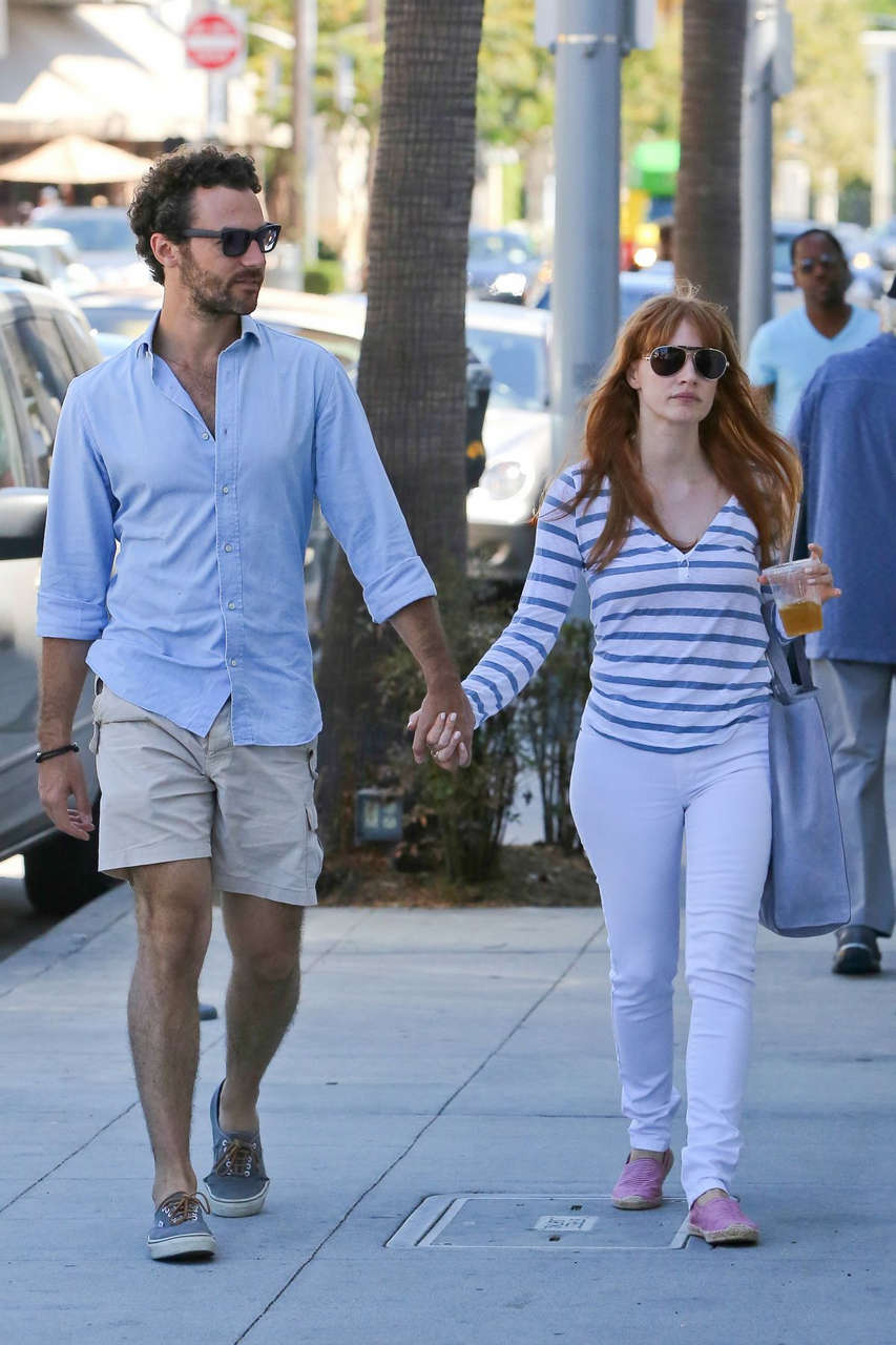 Jessica Chastain Gian Luca Passi De Preposulo Out Beverly Hills