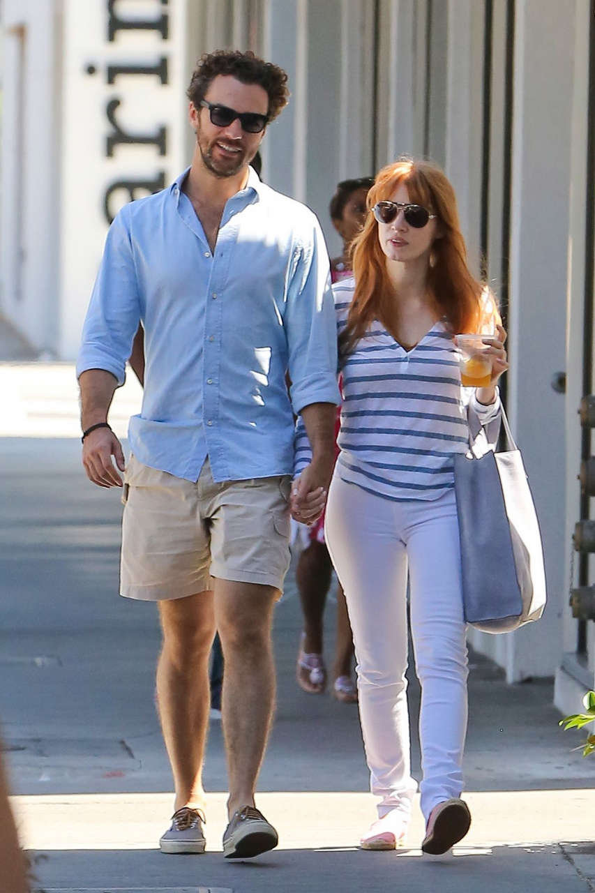 Jessica Chastain Gian Luca Passi De Preposulo Out Beverly Hills