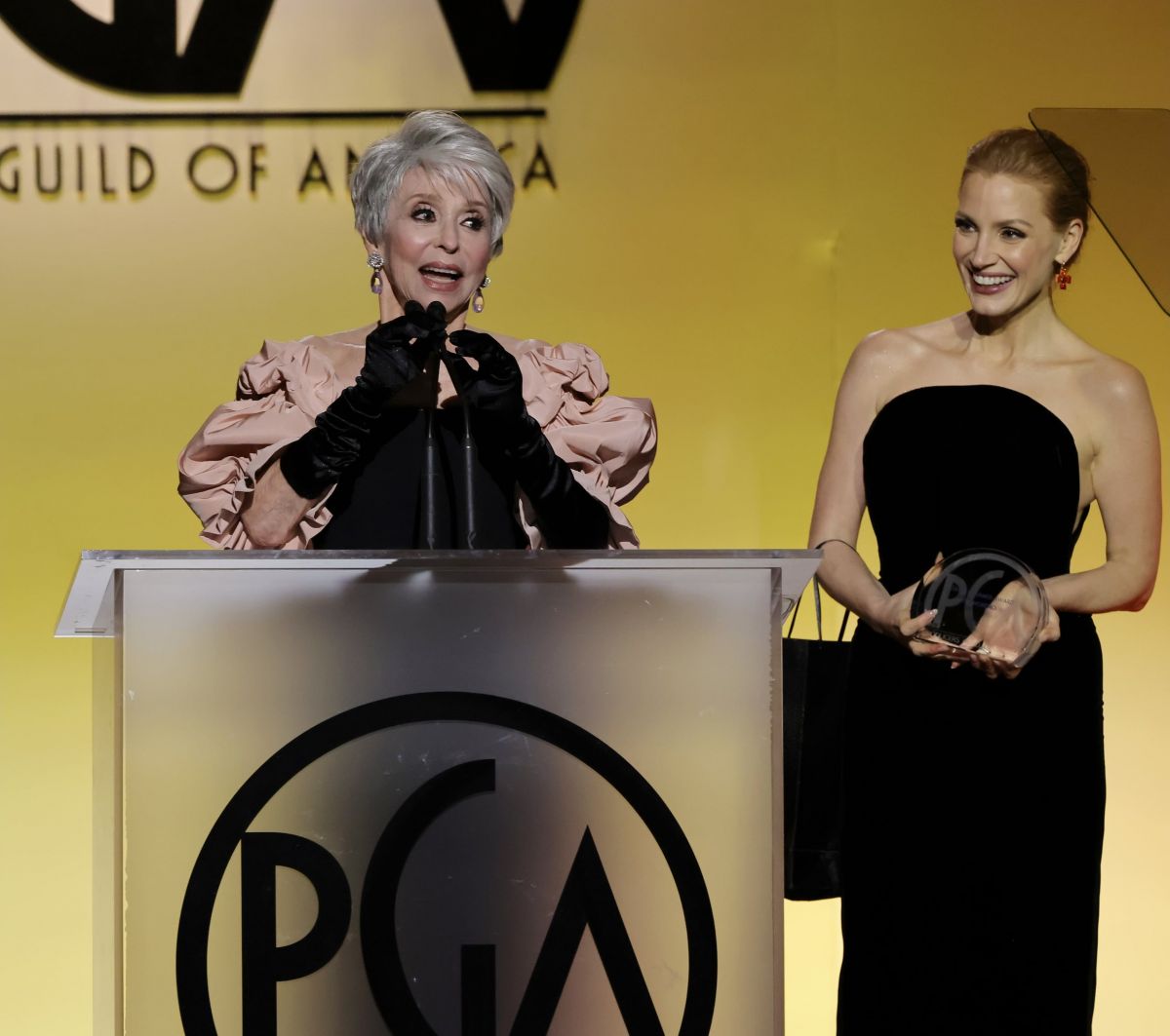 Jessica Chastain Speaks 33rd Annual Producers Guild Awards Los Angeles