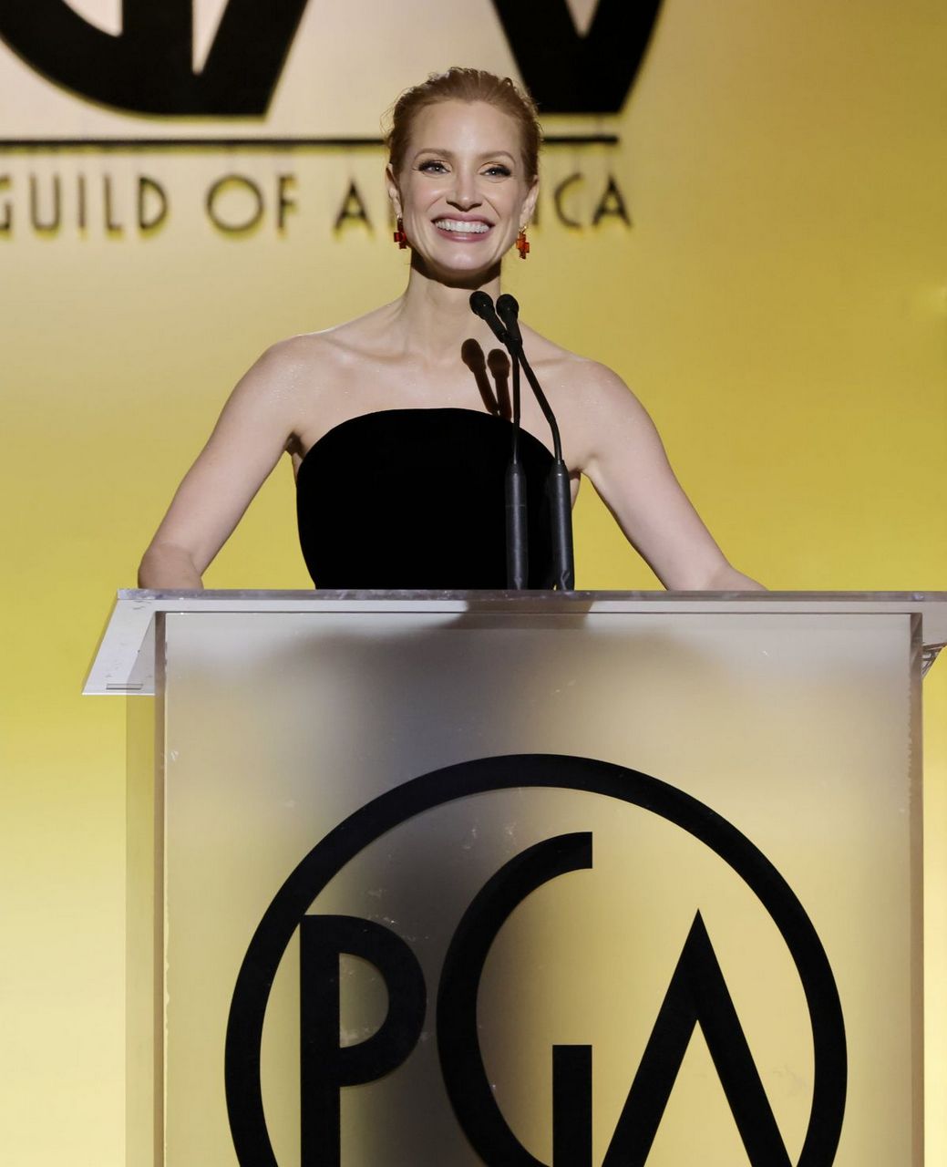 Jessica Chastain Speaks 33rd Annual Producers Guild Awards Los Angeles