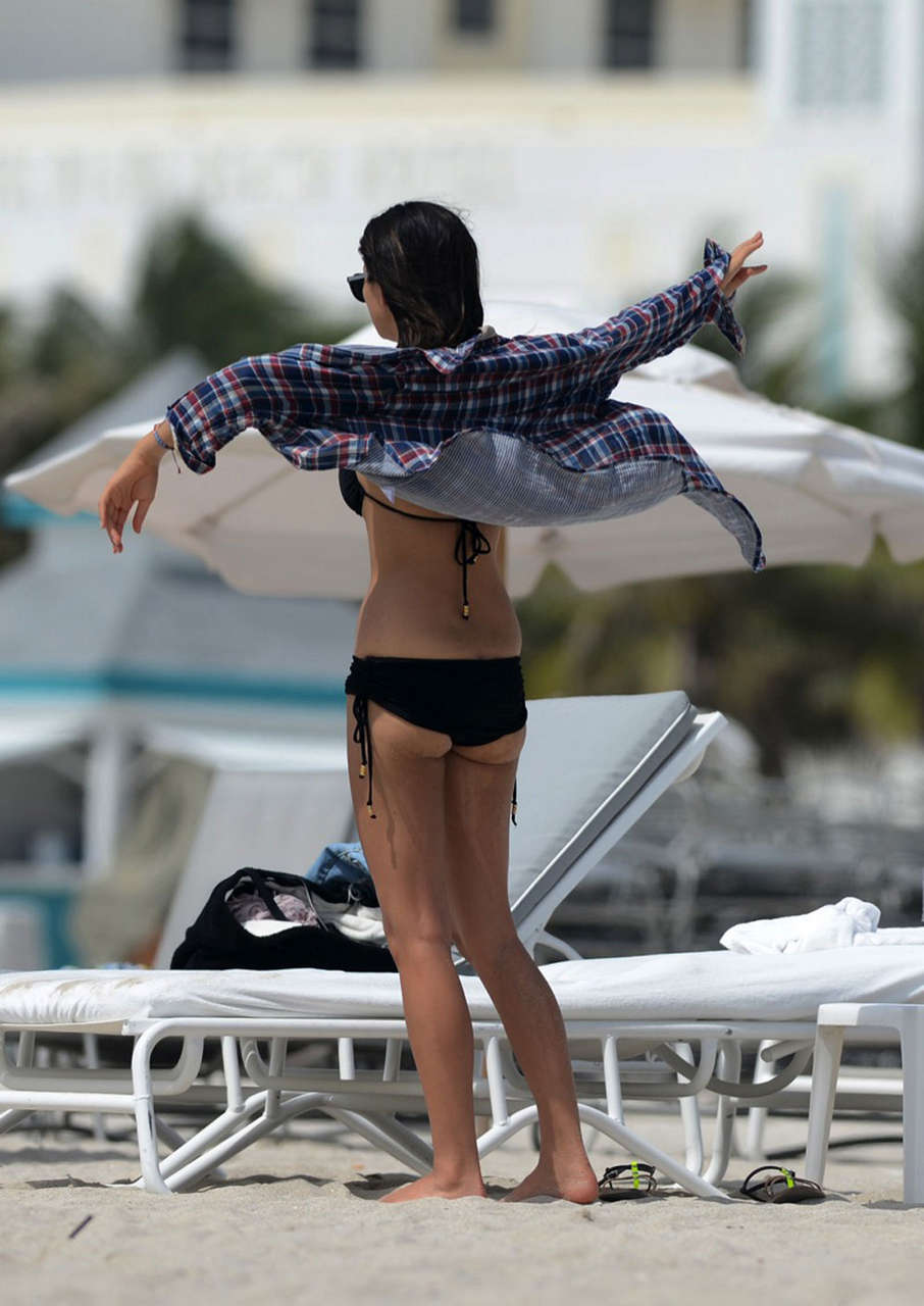 Jessica Gomes Black Bikini Beach Miami