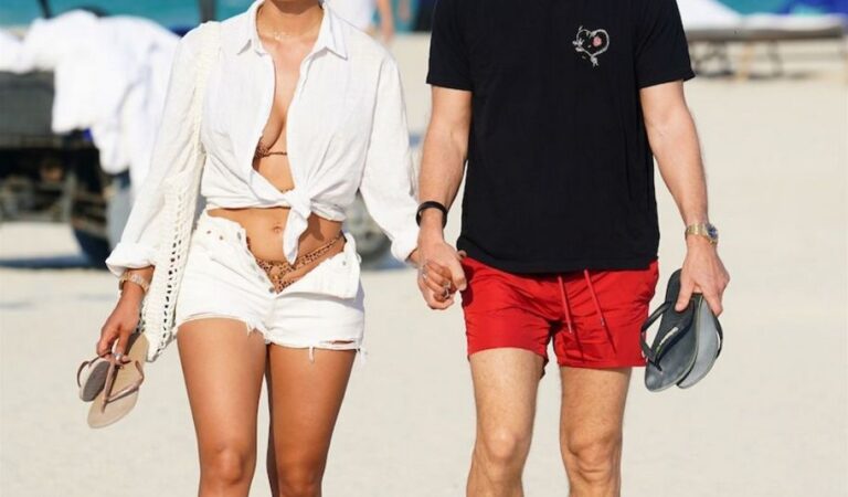 Jessica Ledon And David Guetta Beach Miami (10 photos)