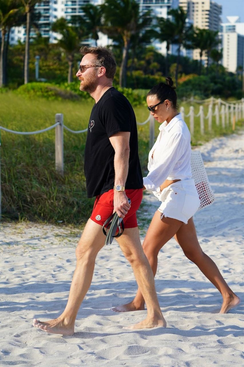 Jessica Ledon And David Guetta Beach Miami