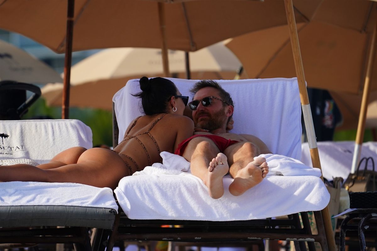 Jessica Ledon And David Guetta Beach Miami