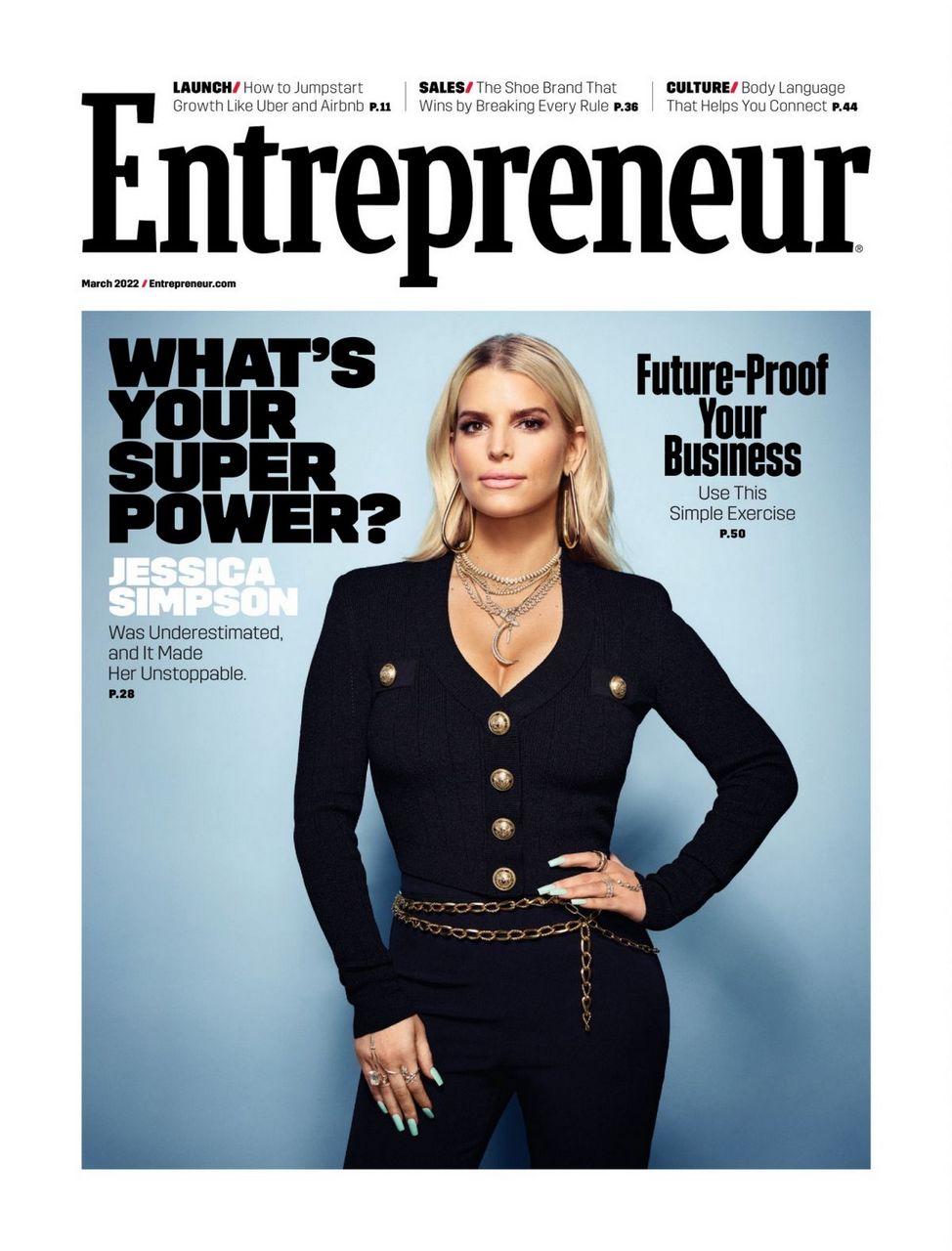 Jessica Simpson Entrepreneur Magazine March