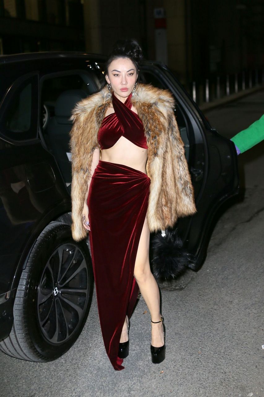 Jessica Wang Arrives Laquan Smith Show New York Fashion Week
