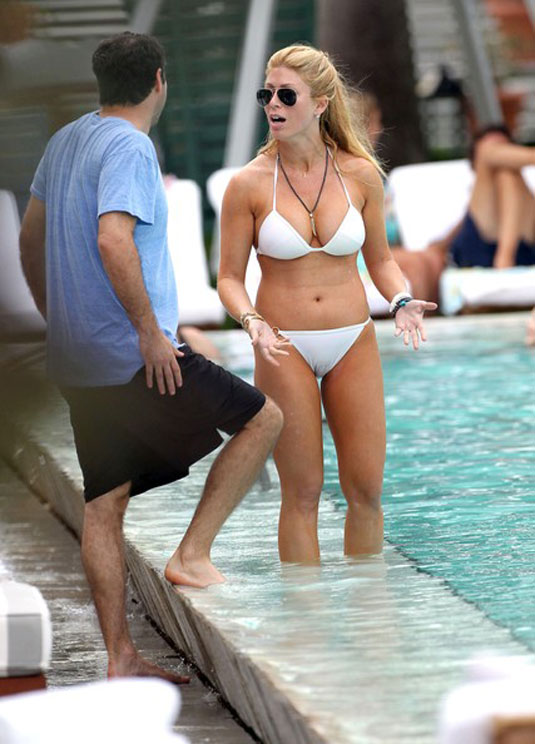 Jill Martin White Bikini Pool Miami