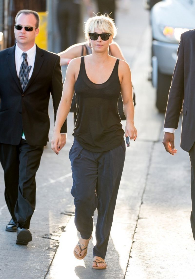 Kaley Cuoco Heading Jimmy Kimmel Live Hollywood