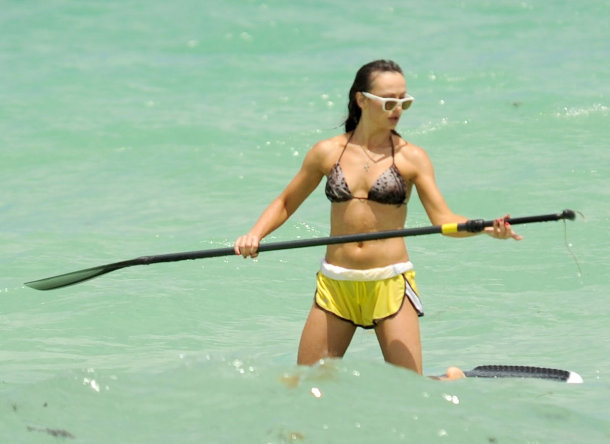Karina Smirnoff Bikini Top Beach Miami