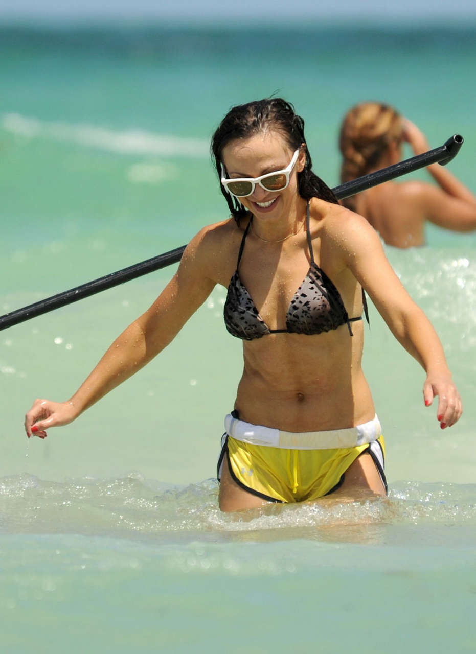 Karina Smirnoff Bikini Top Beach Miami