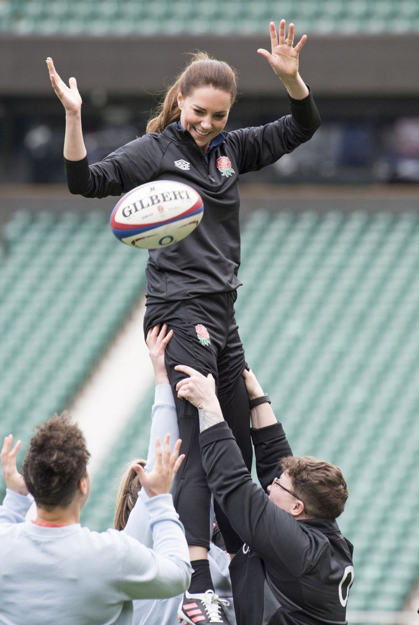 Kate Middleton Twickenham Stadium England Rugby Training Session