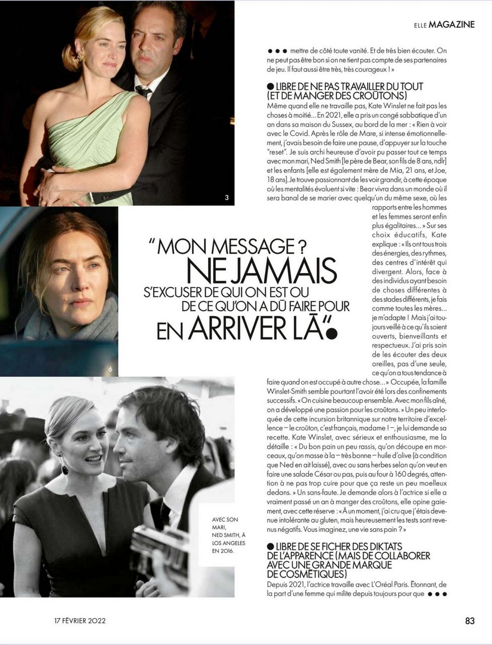 Kate Winslet Elle Magazine France February