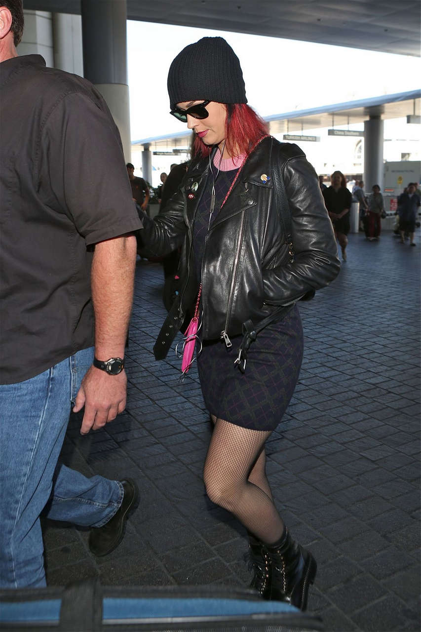 Katy Perry Arrives Los Angeles Internationa Airport
