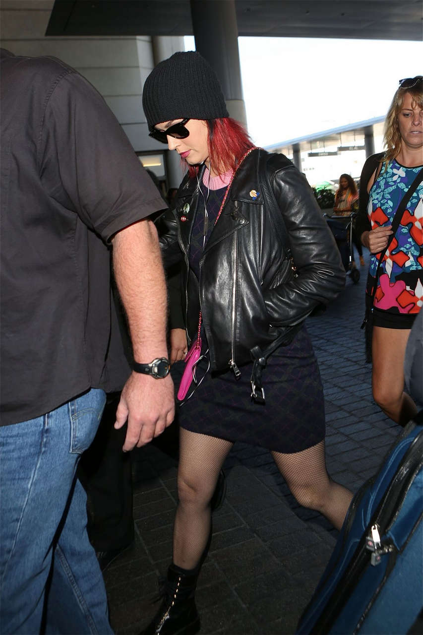 Katy Perry Arrives Los Angeles Internationa Airport