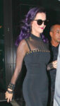 Katy Perry Black Velvet Dress Iin New York