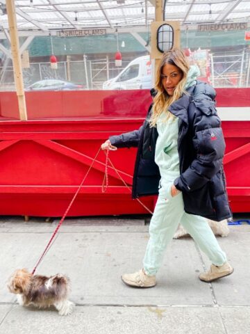 Kelly Bensimon Out With Her Two Dogs New York