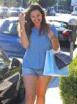 Kelly Brook Denim Shorts Out Shopping Los Angeles