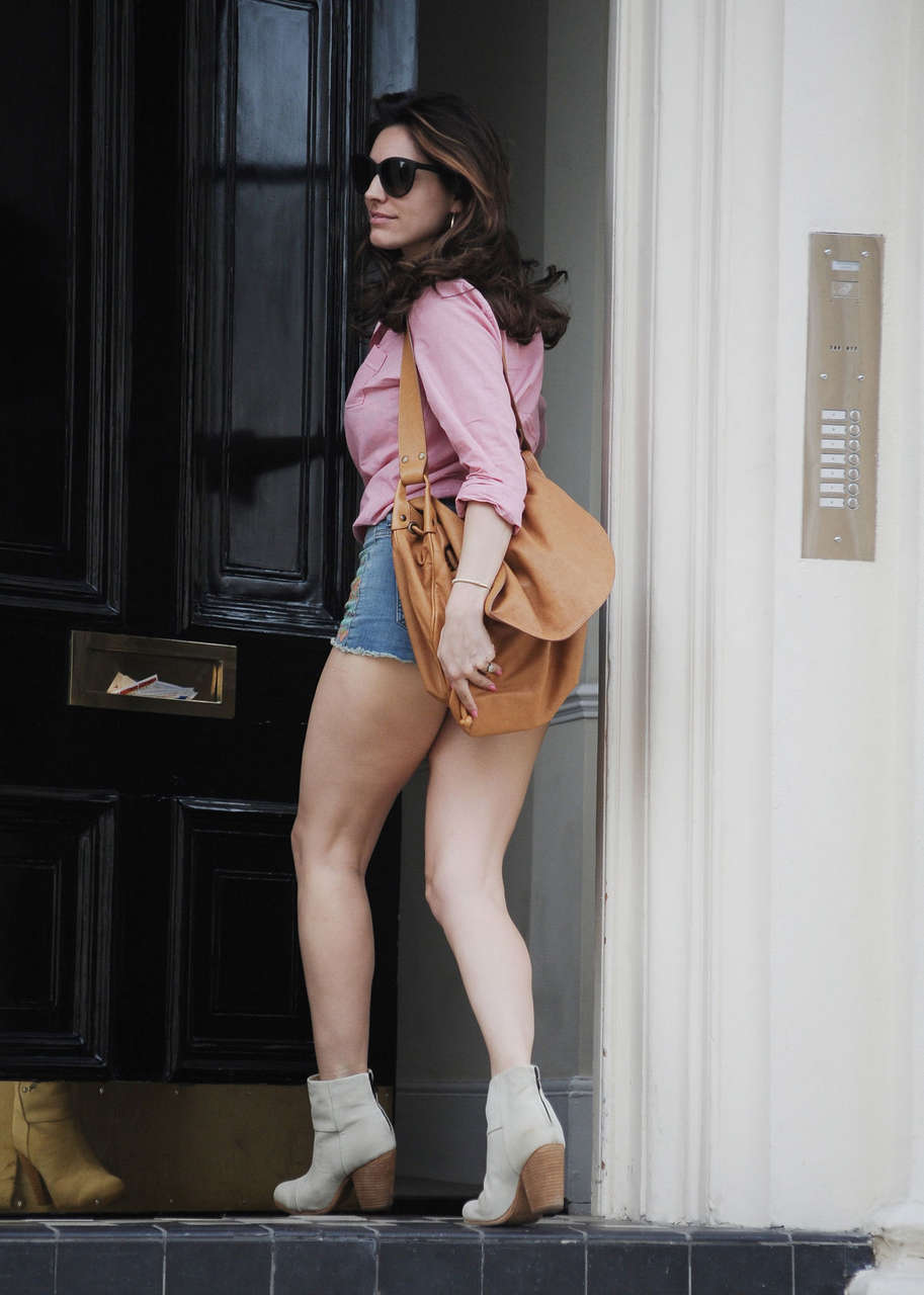 Kelly Brook Leggy Candids Shorts Out About London