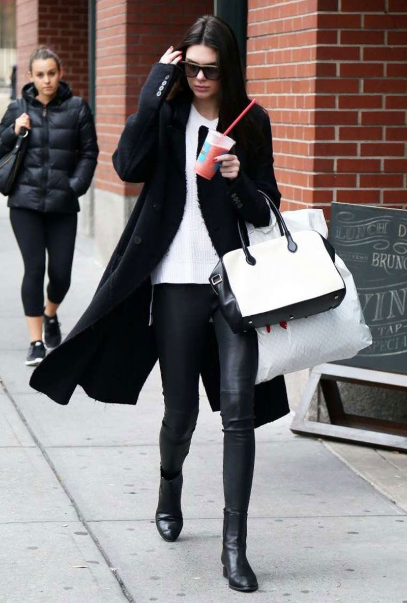 Kendall Jenner Leather Pants Out About New York