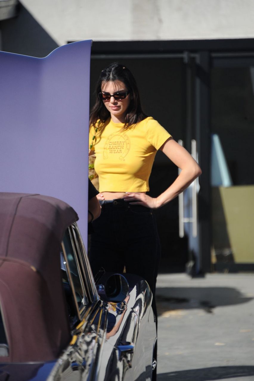 Kendall Jenner On Set Of Photoshoot Los Angeles