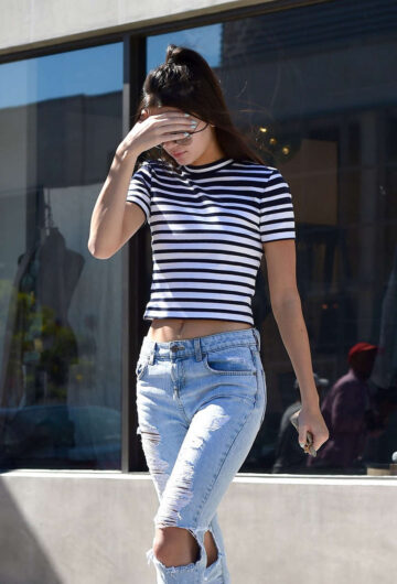 Kendall Jenner Ripped Jeans Out West Hollywood