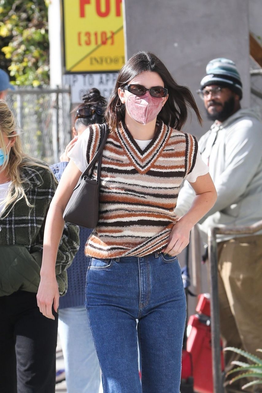 Kendall Jenner Visits Her New Project On Melrose Place Los Angeles