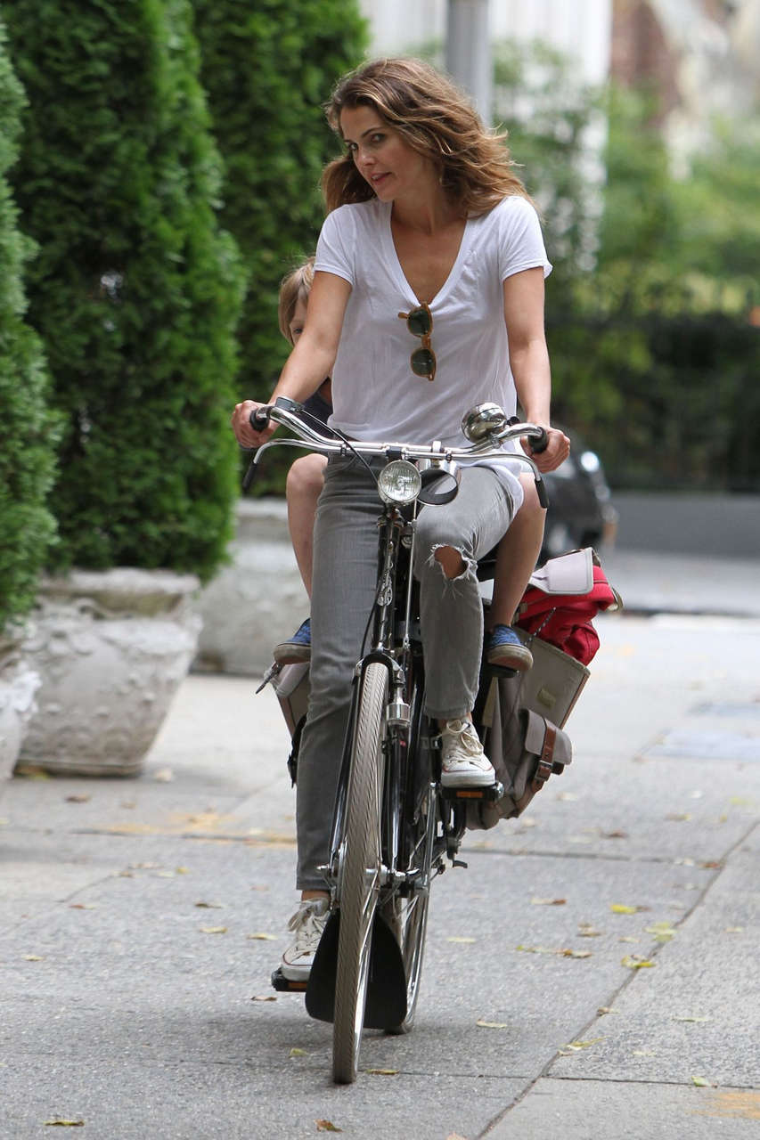 Keri Russell Riding Bike Brooklyn