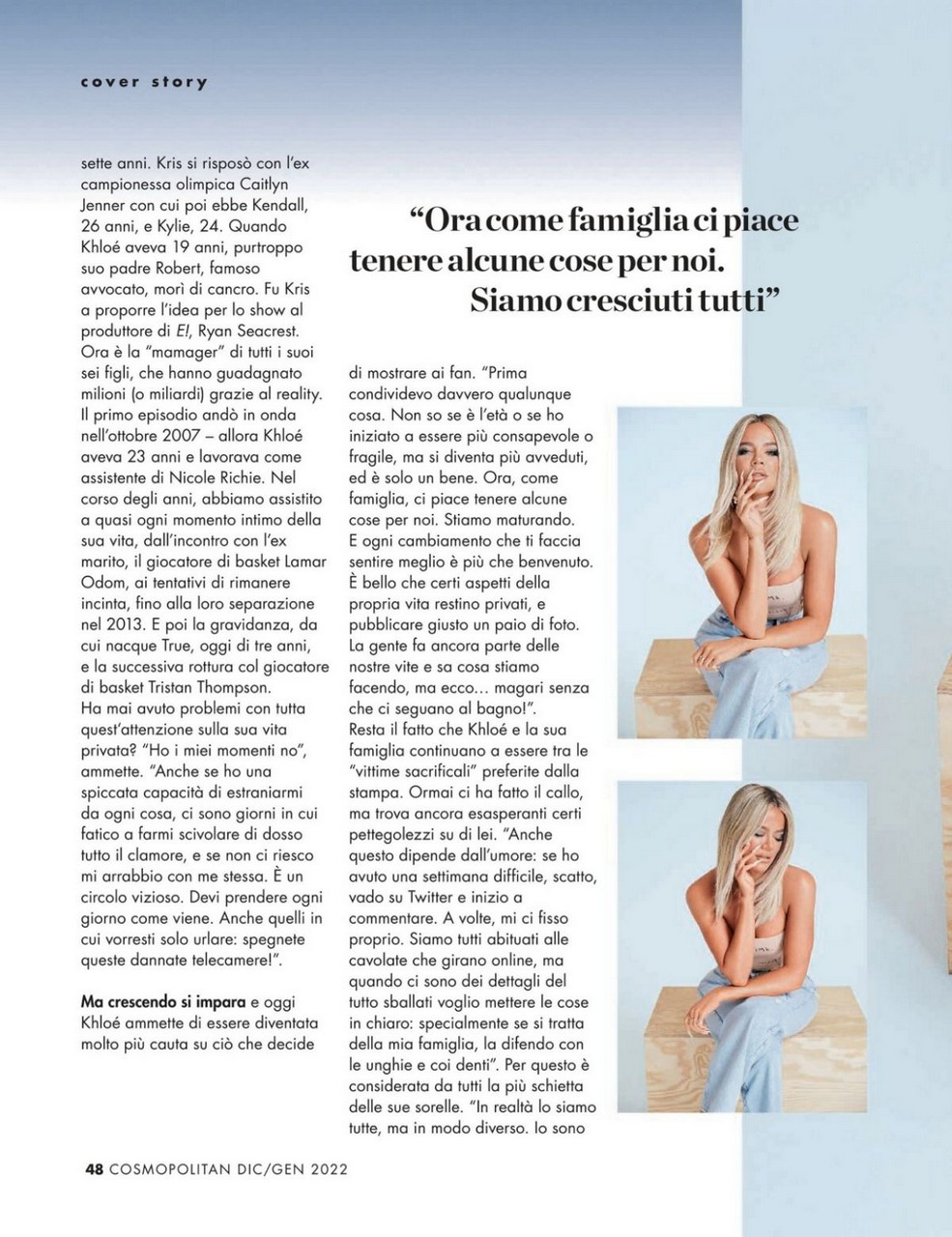 Khloe Kardashian Cosmopolitan Magazine Italy December