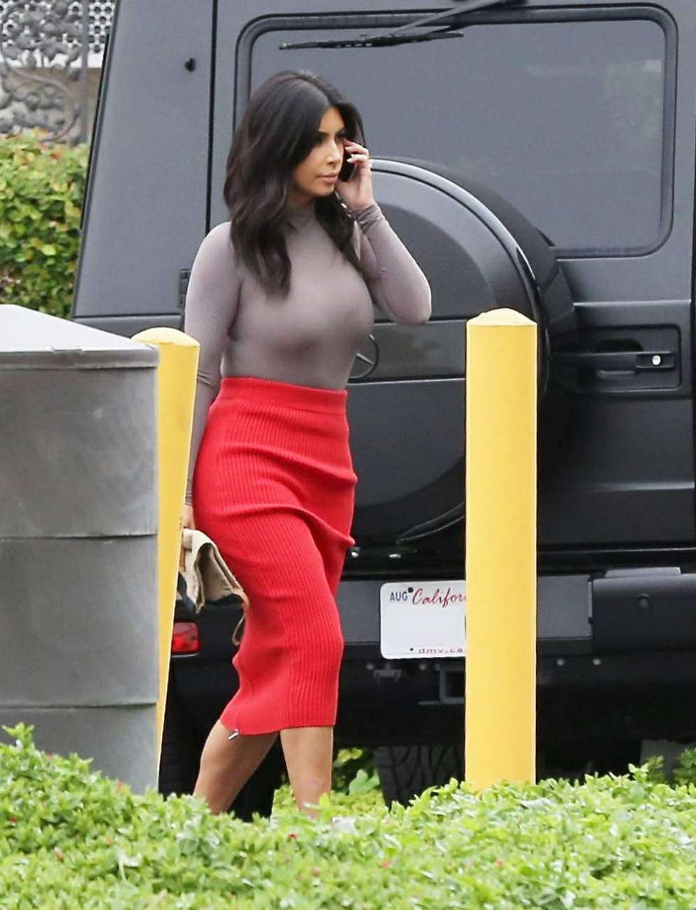 Kim Kardashian Arrives Family Office Calabasas