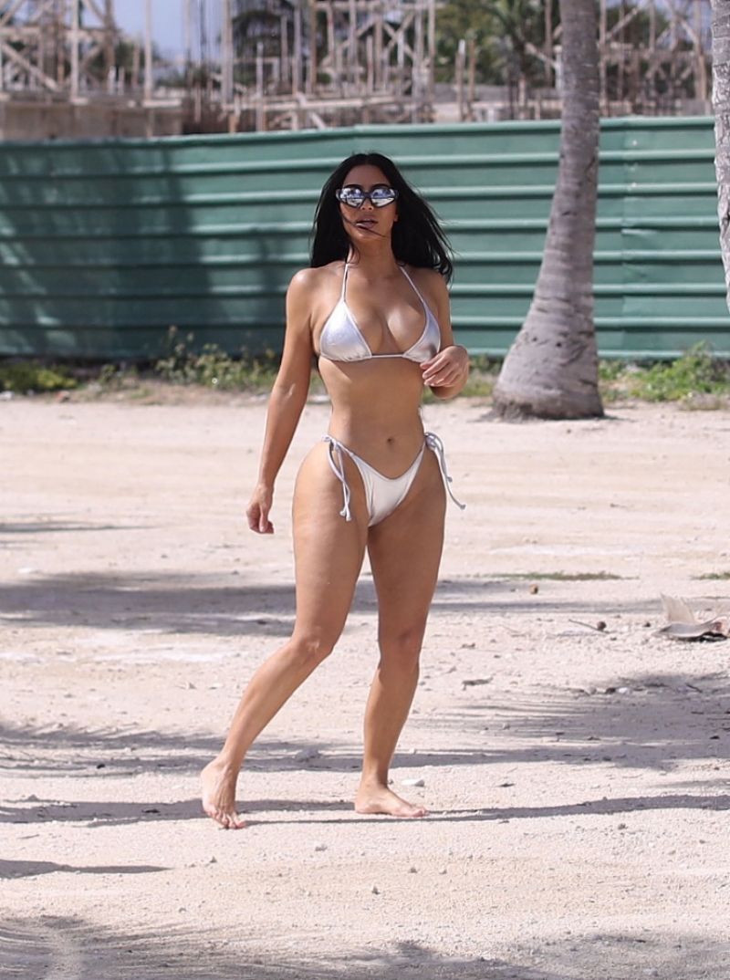 Kim Kardashian Bikini For Her Skims Swimwear Line Caribbean