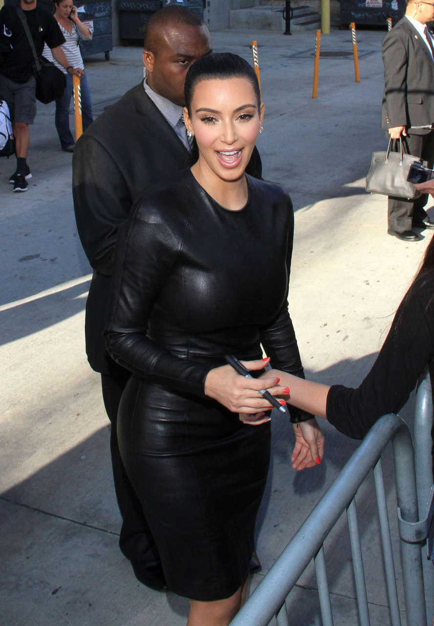Kim Kardashian Black Leather Dress Hollywood