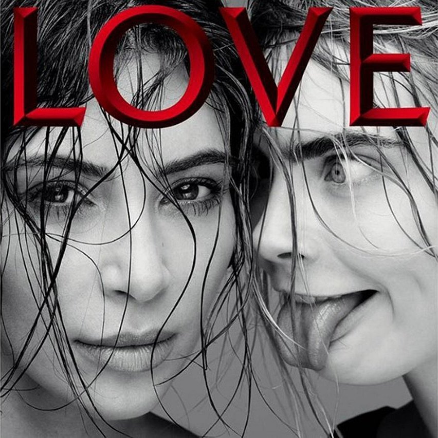 Kim Kardashian Cara Delevingne Kendall Jenner From Love Magazine