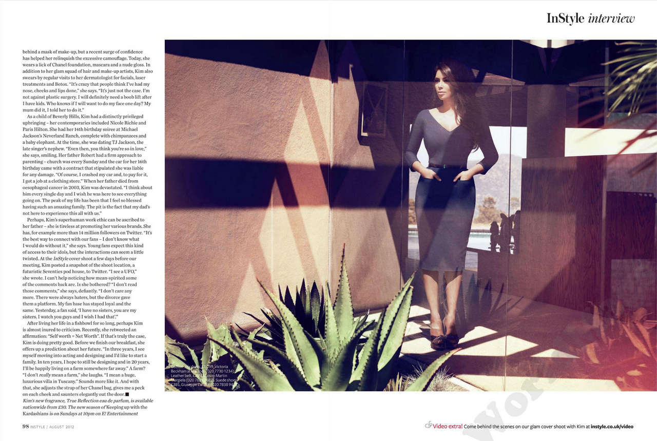 Kim Kardashian Instyle Magazine Uk August 2012 Issue