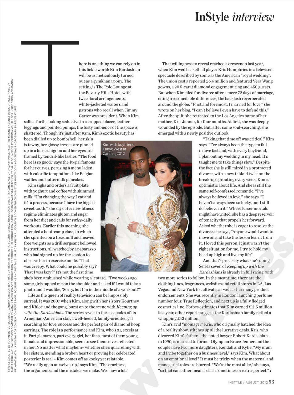 Kim Kardashian Instyle Magazine Uk August 2012 Issue