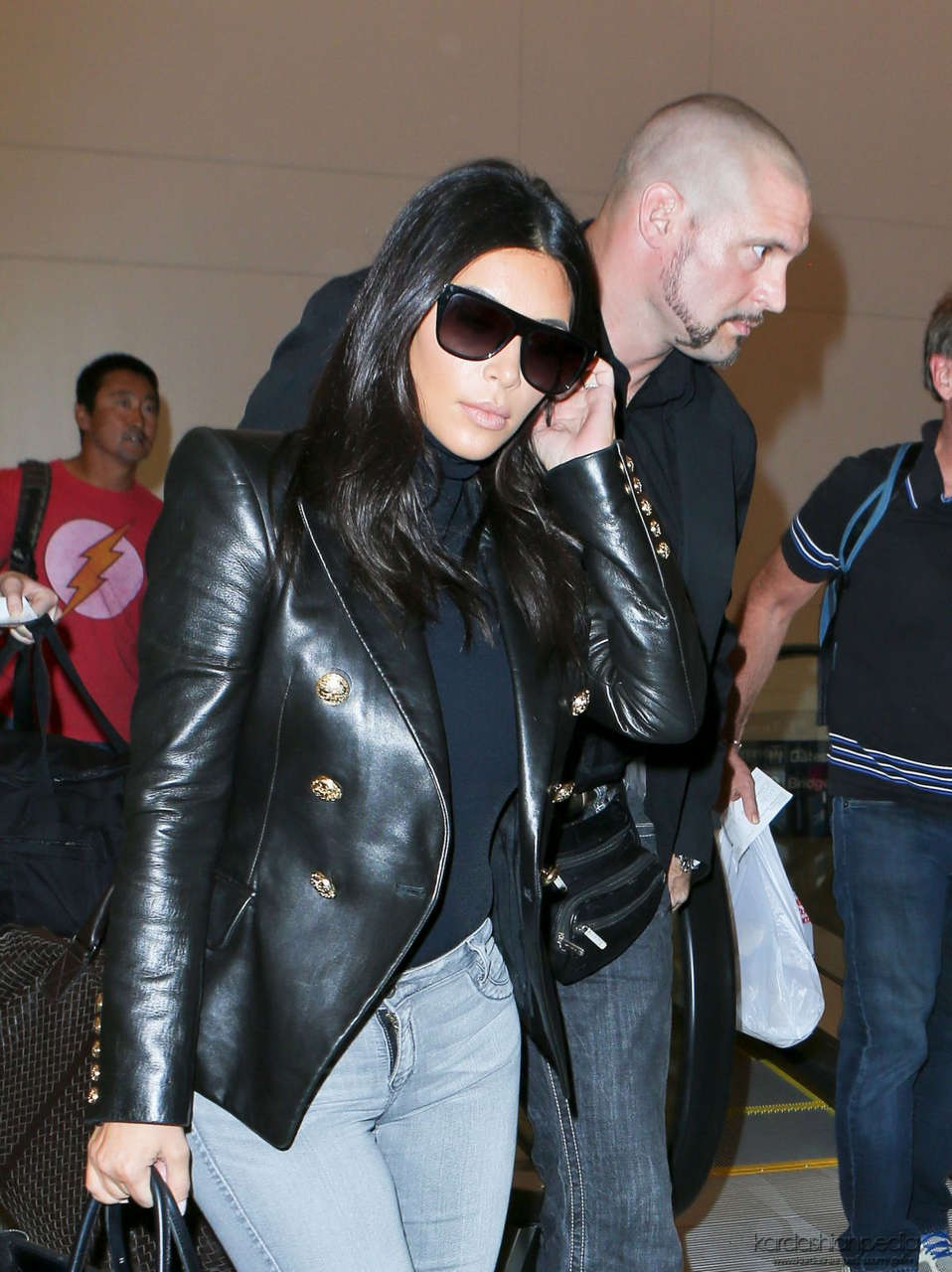 Kim Kardashian Kanje West Los Angeles International Airport