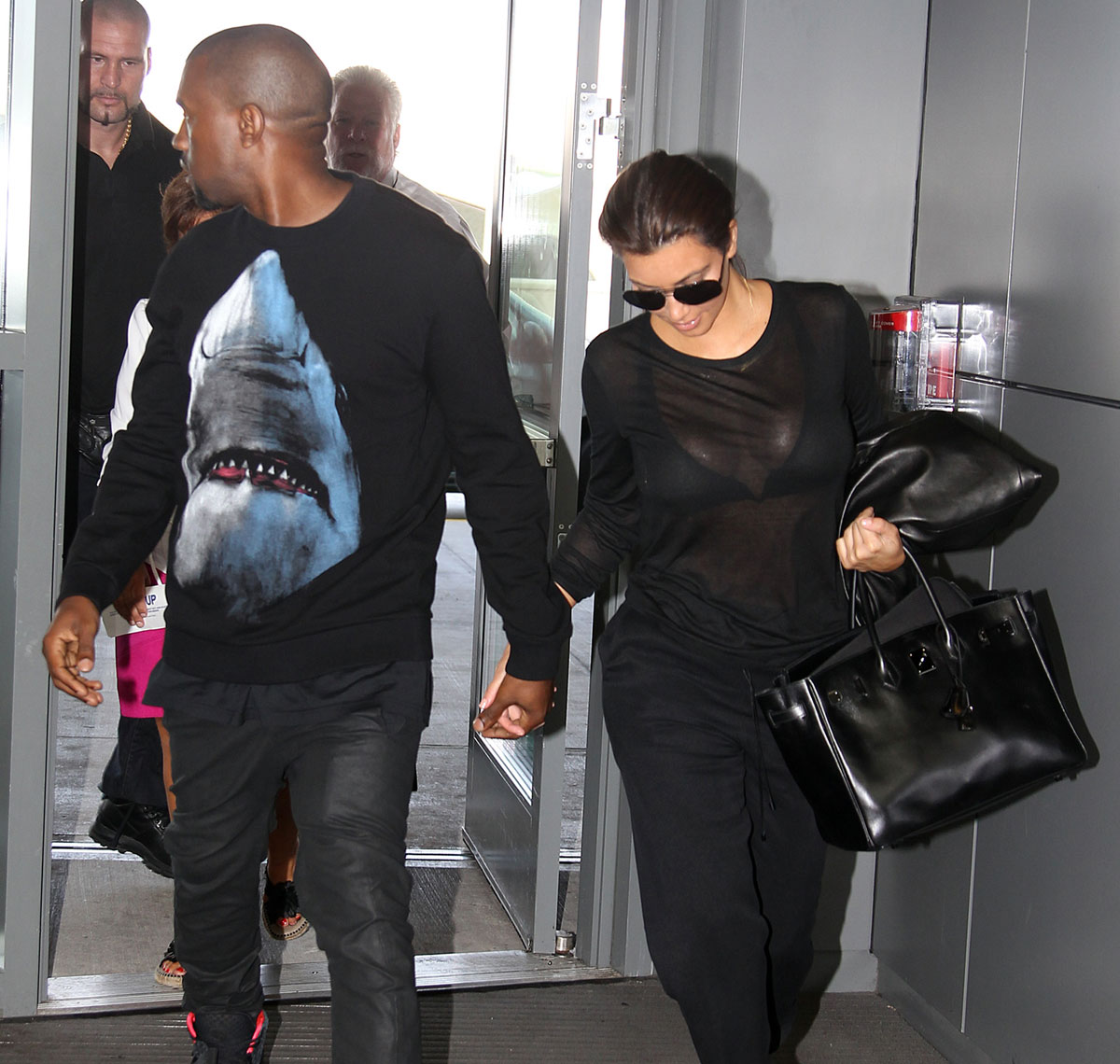 Kim Kardashian Kanye West Jfk Airport New York