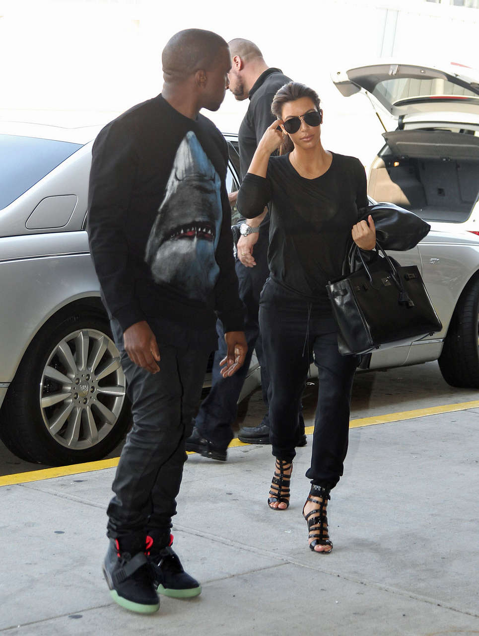 Kim Kardashian Kanye West Jfk Airport New York
