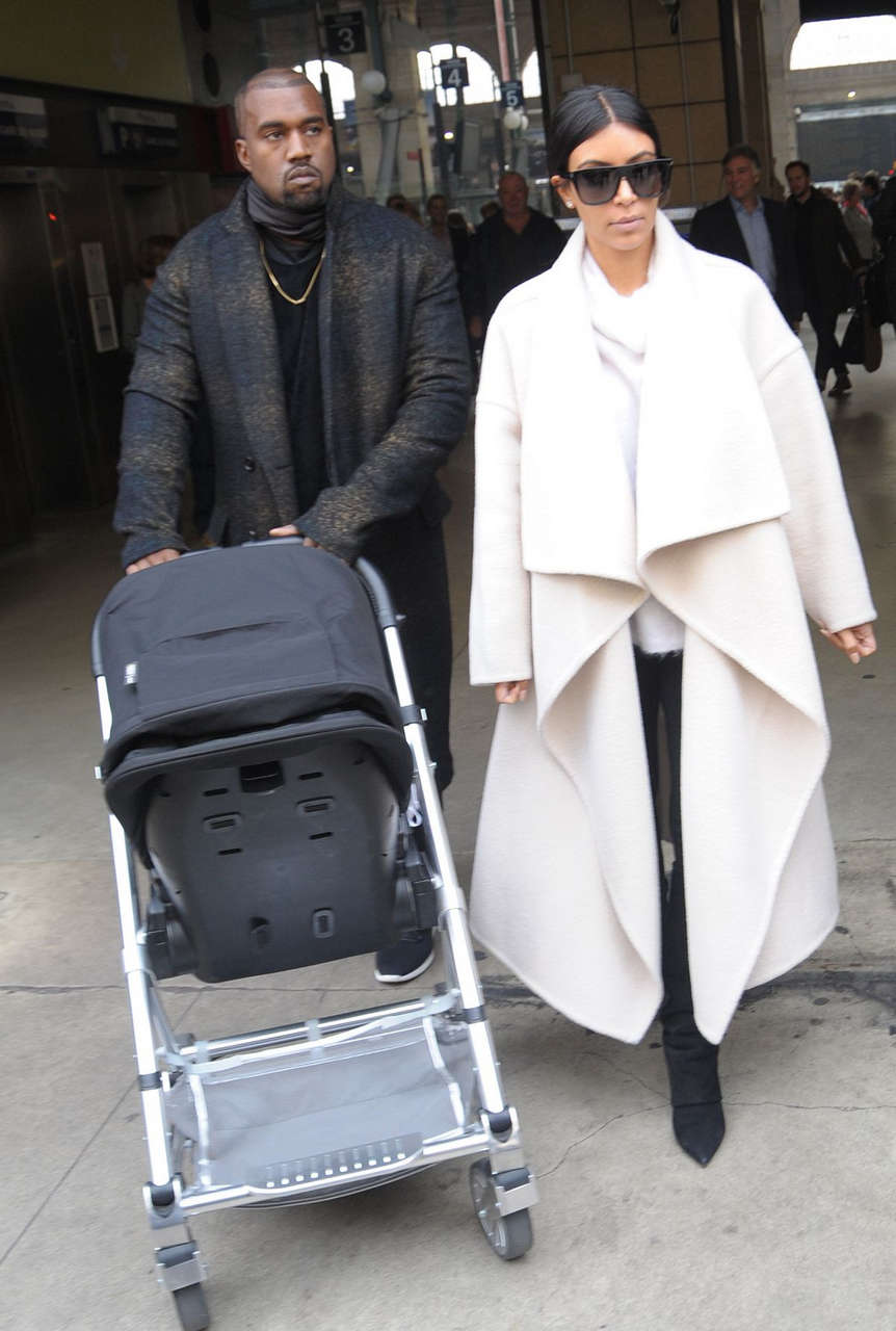 Kim Kardashian Kanye West Out About Paris
