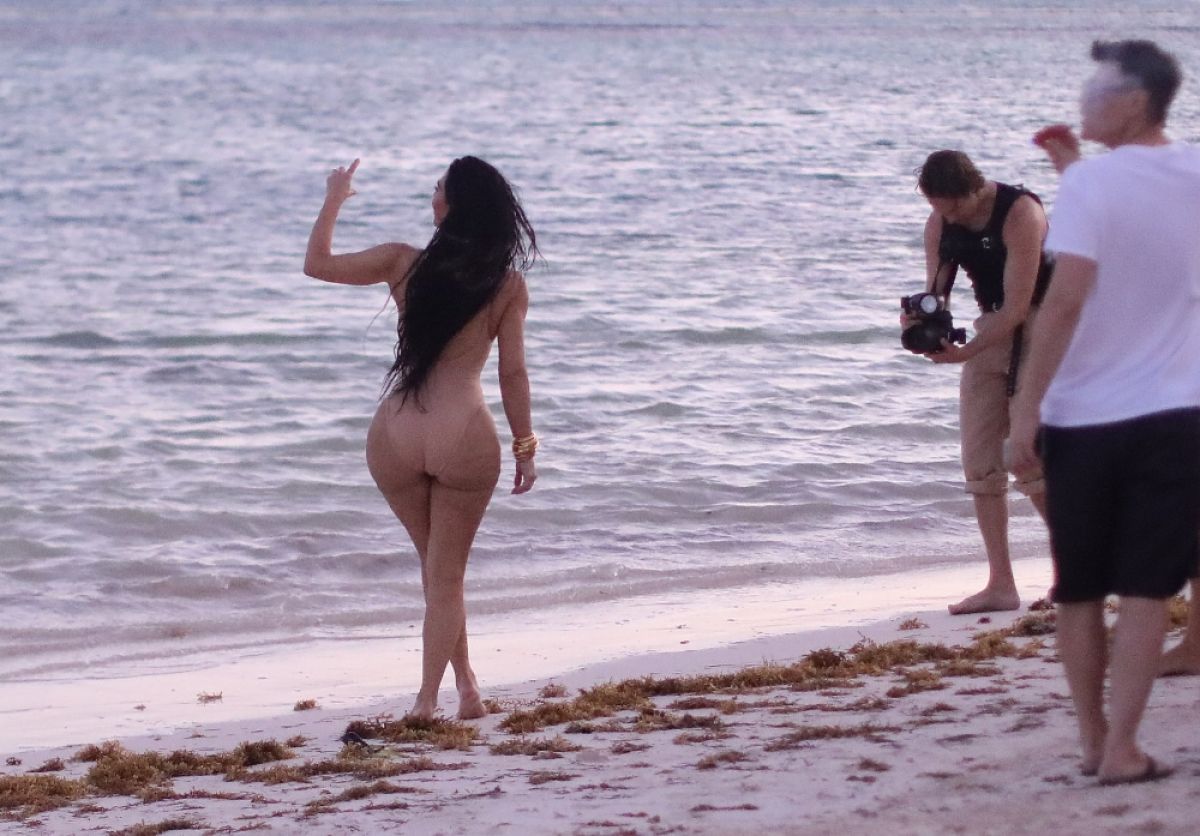 Kim Kardashian Swmisuit Evening Photoshoot For Her Skims Swimwear Line