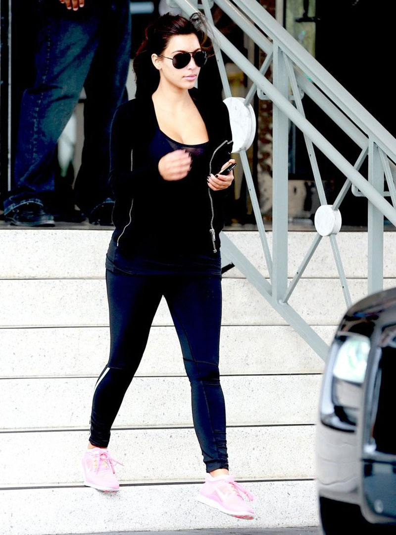 Kim Kardashian Tights Leaving Gym Miami