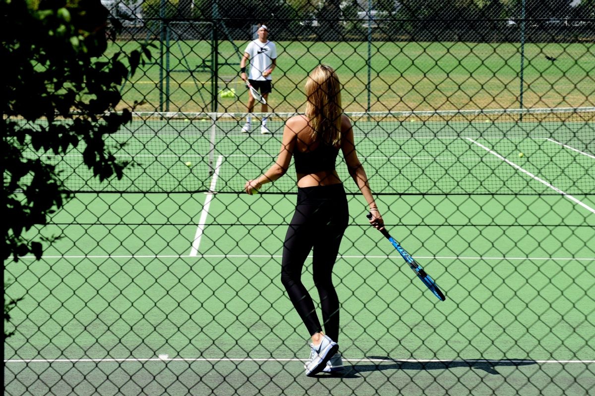 Kimberley Garner Playing Tennis King Road London