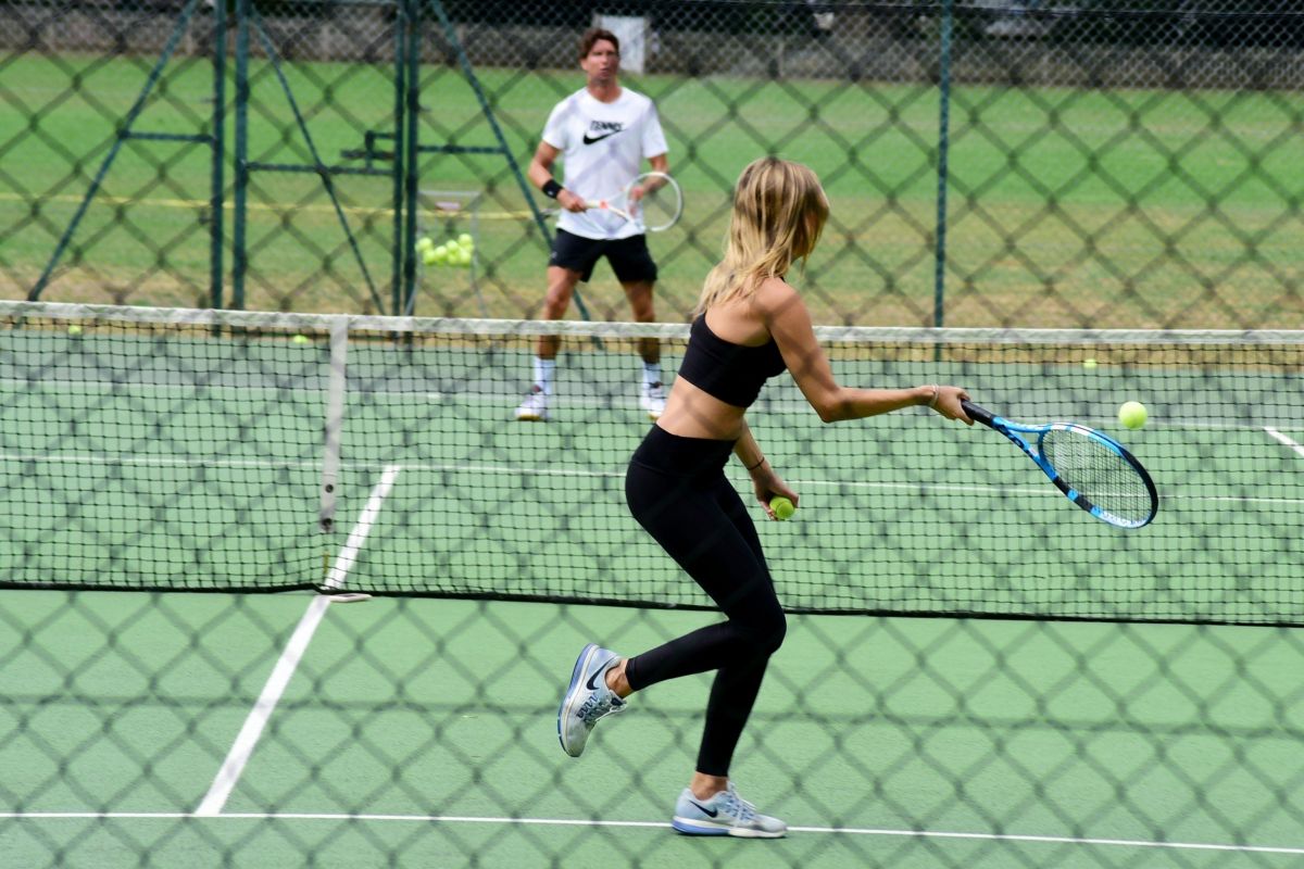 Kimberley Garner Playing Tennis King Road London