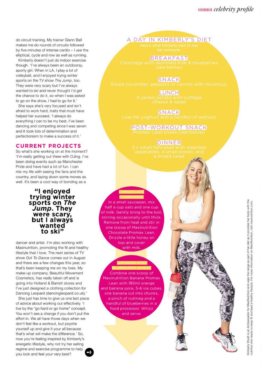 Kimberly Wyatt Health Fitness Magazine September 2014 Issue