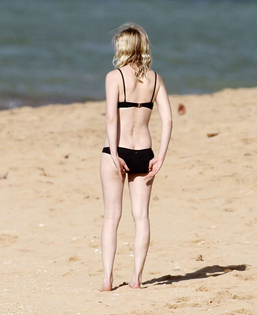 Kirsten Dunst Black Bikini Beach Hawaii