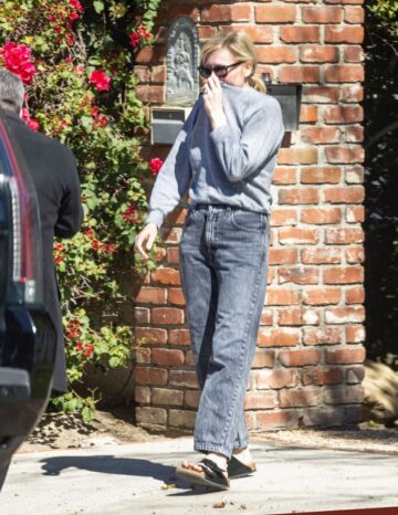Kirsten Dunst Outside Her Home Los Angeles