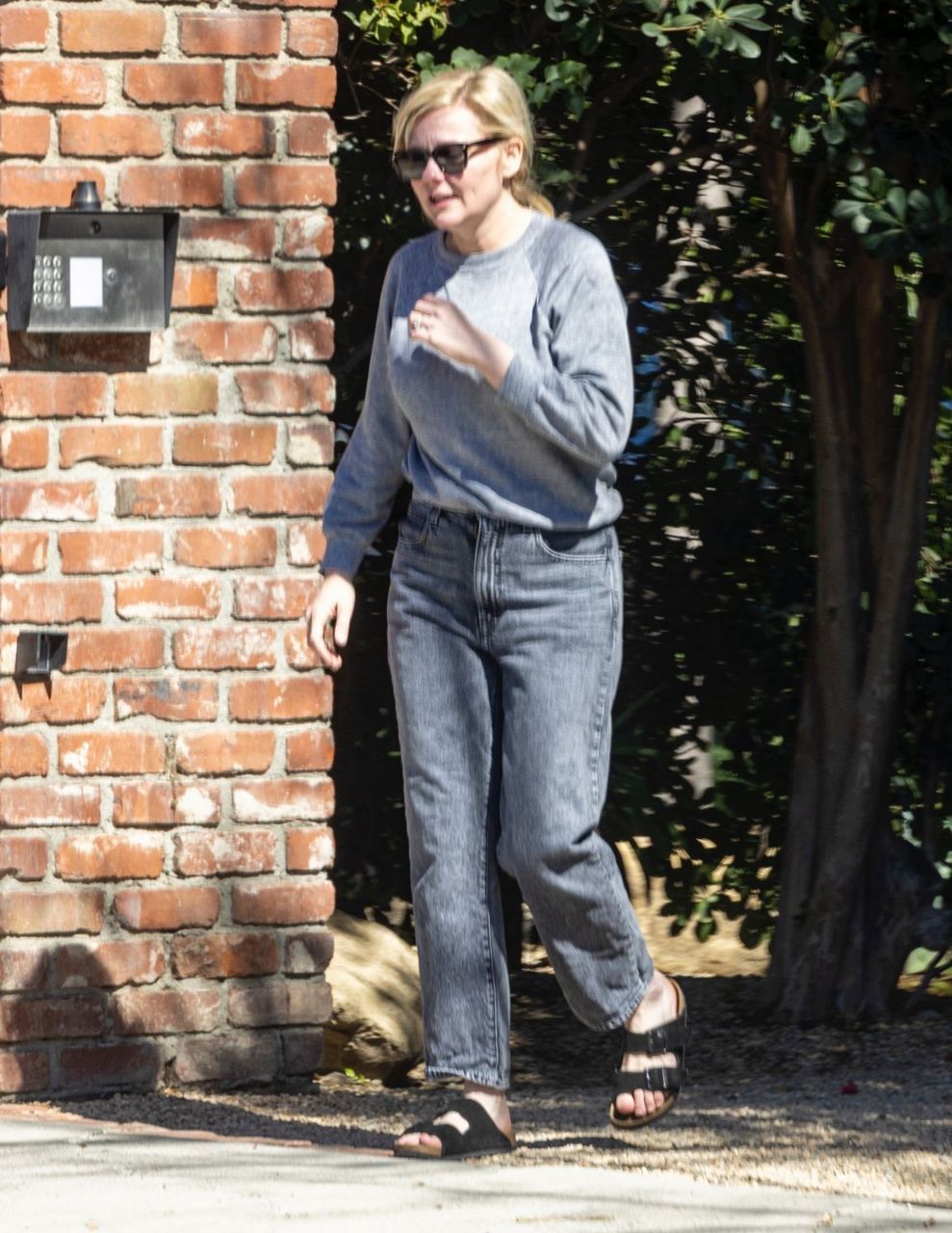 Kirsten Dunst Outside Her Home Los Angeles